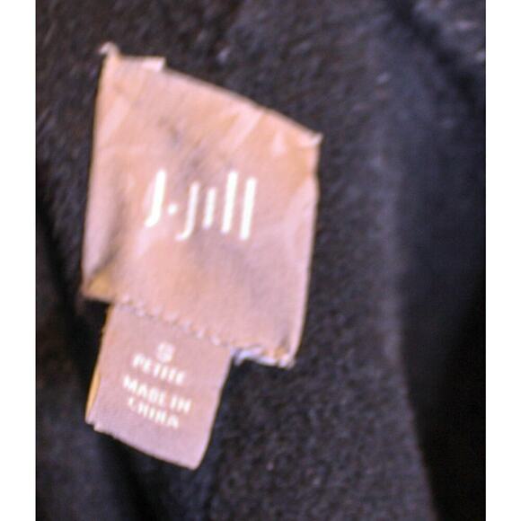 J Jill Wool Angora Blend Black Hooded Coat Buttoned Classic Academia - Picture 4 of 4